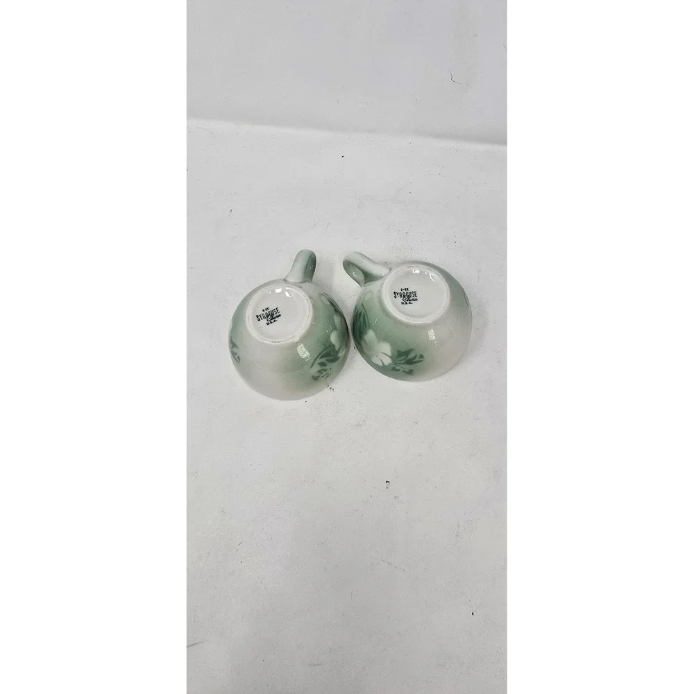 Vtg Syracuse china‎ Millbrook airbrush flower coffee cup cottagecore set of 2
